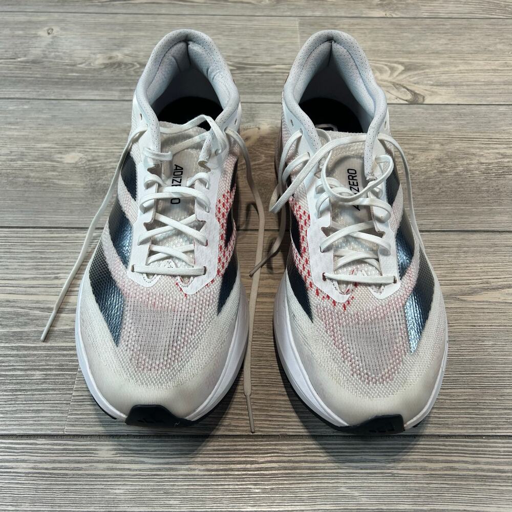 Adidas Adizero SL 2 Men's Performance Running Shoes White Black Red EUC Size 12 - Picture 2 of 7